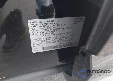 2022 Audi Q3 Premium Plus 45 Tfsi S Line Quattro Tiptronic z USA, uszkodzony, nr VIN WA1EECF39N1051891